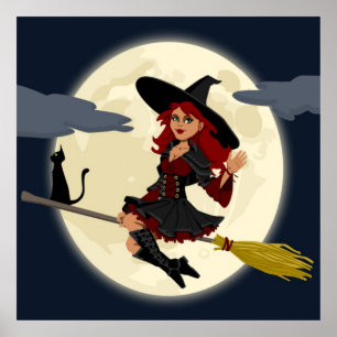 REDHEATED HALLOWEEN WITCH POSTER