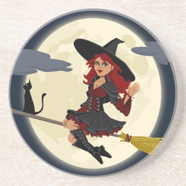 REDHEATED HALLOWEEN WITCH UNDERLÄGG SANDSTEN (Framsidan)