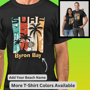Redigera all text - Beach Namn Surfer Sunset Handf T Shirt