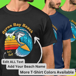 Redigera all text - Yta med blå vågssolnedgång T Shirt