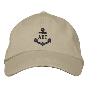 Redigera Ditt Nautiska Monogram Ankare 123 Tecken Broderad Keps