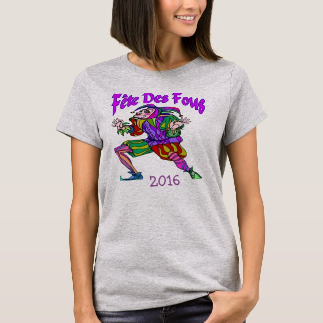 Redigera Fete des Fous Mardi Gras 2016 Tee Shirt (Framsida)