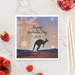 Redigera Flagga Kangaroo Australia Day Luncheon Pappersservett