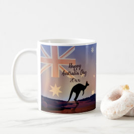 Redigera Flagga Kangaroo Australiendagen Kaffemugg