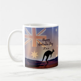 Redigera Flagga Kangaroo Australiendagen Kaffemugg