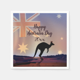 Redigera Flagga Kangaroo Australiendagskvot Pappersservett