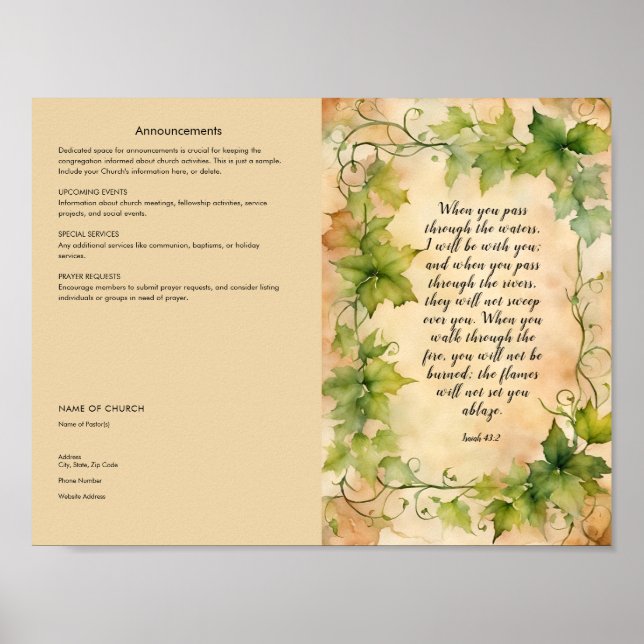 Redigera, hämta Poster för kyrkbulletin (Framsidan)