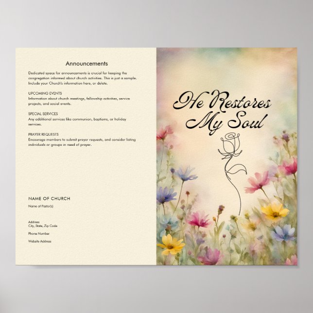 Redigera, ladda ner kyrkobulletinplanscher poster (Framsidan)