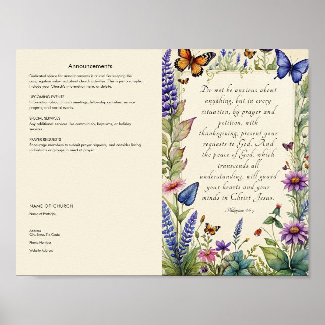 Redigera, Ladda ner kyrkobulletinplanscher Poster (Framsidan)