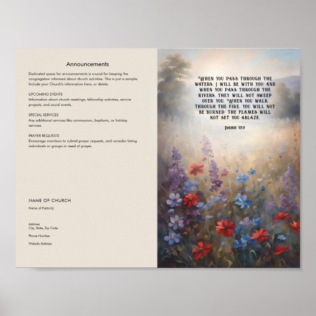 Redigera, ladda ner kyrkobulletinplanscher poster (Framsidan)