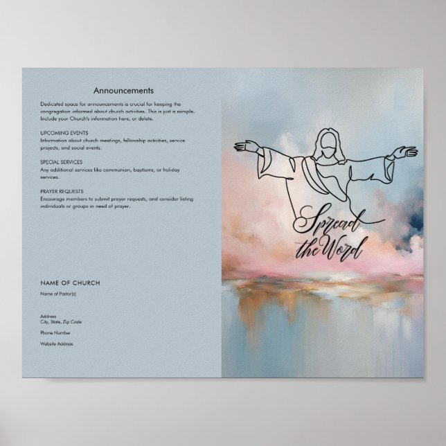 Redigera, Ladda ner kyrkobulletinplanscher Poster (Framsidan)