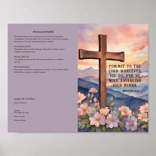 Redigera, Ladda ner kyrkobulletinplanscher Poster (Framsidan)