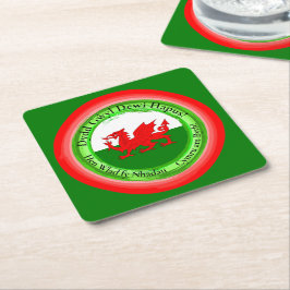 Redigera Matchande Walesdrake St Davids Dag Underlägg Papper Kvadrat