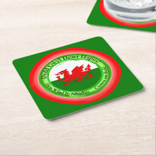 Redigera Matchande Walesdrake St Davids Dag Underlägg Papper Kvadrat
