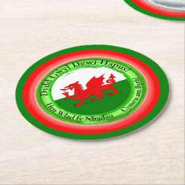 Redigera Matchande Walesdrake St Davids dag Underlägg Papper Rund