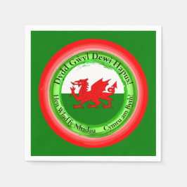 Redigera Matchande Walesiska Drakens St Davids Dag Pappersservett