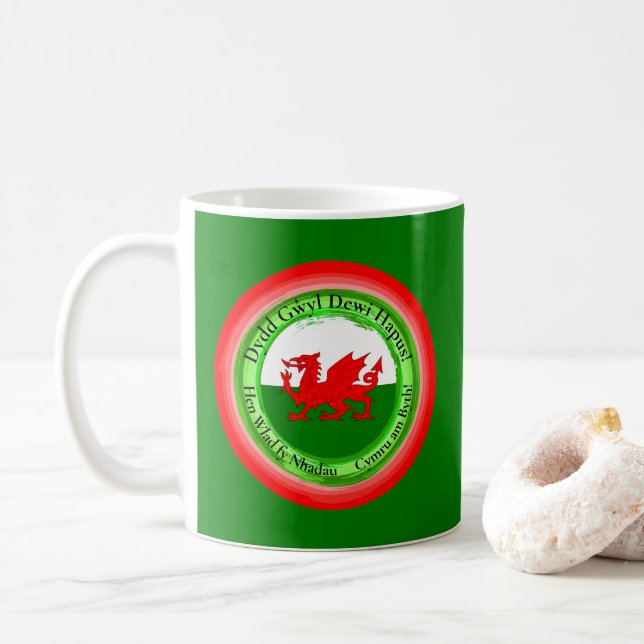 Redigera matchande Welsh Dragon St David's Day Kaffemugg (Med munk)
