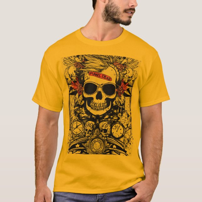 Redigera skullutskrift T-Shirt fet och unik grafik (Framsida)