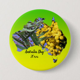 Redigera text År Australien dag Gummitblad Wattle- Knapp