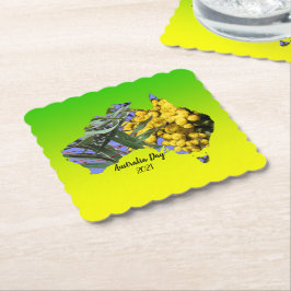 Redigera text Australien dag Gummitblad Wattle Underlägg Papper