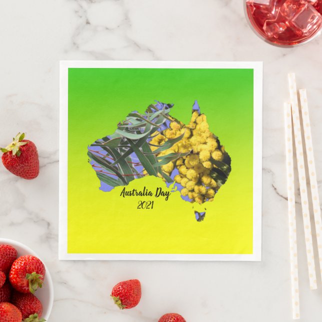 Redigera text Australiens dagstidning Gum Löv, vak Pappersservett (Insitu)