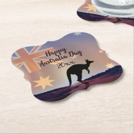Redigera text Flagga Känguru Australien-dagen  Underlägg Papper