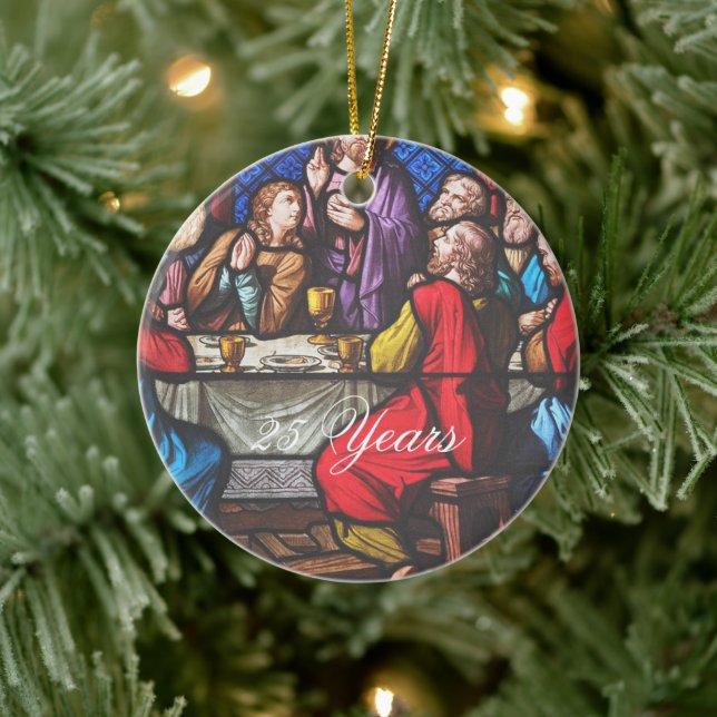 Redigera text på jubileumsdag för Priest Ordning Julgransprydnad Keramik (Träd)