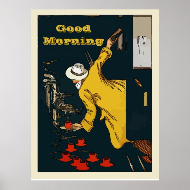 Redigera text, Vintage Stil Espresso-tecken Poster (Framsidan)