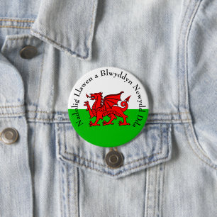 Redigera text Welsh Flagga Red Dragon jul Knapp