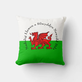 Redigera text Welsh Flagga Red Dragon-jul Kudde
