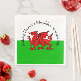 Redigera text Welsh Flagga Red Dragon-jul Pappersservett