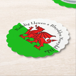 Redigera text Welsh Flagga Red Dragon-jul Underlägg Papper
