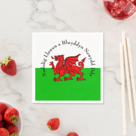 Redigera text Welsh Flagga Red Dragon-julklapp Pappersservett