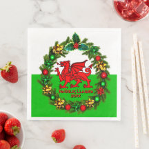 Redigera textåret Welsh Flagga Red Dragon jul