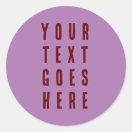 redigera texten här lila burgundy runt klistermärke