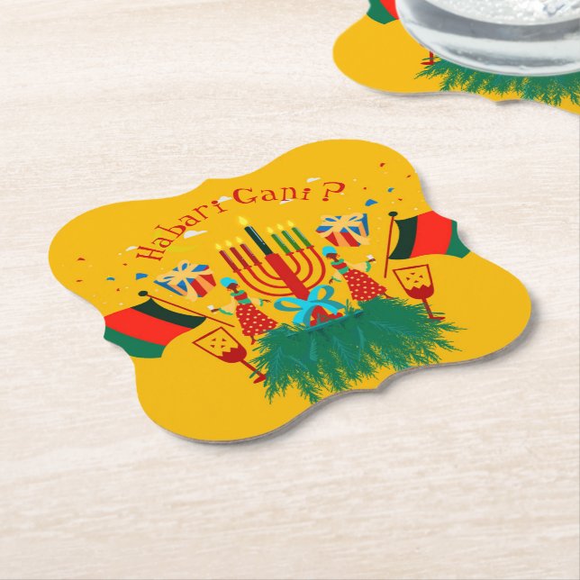 Redigera textmatchning med Kwanzaa Party Underlägg Papper (Vinklad)