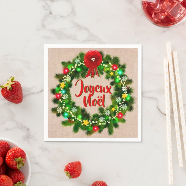 Redigera textservice de bord joyeux noël cocktail pappersservett (Insitu)