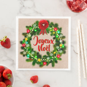 Redigera textservice de bord joyeux noël-middag pappersservett