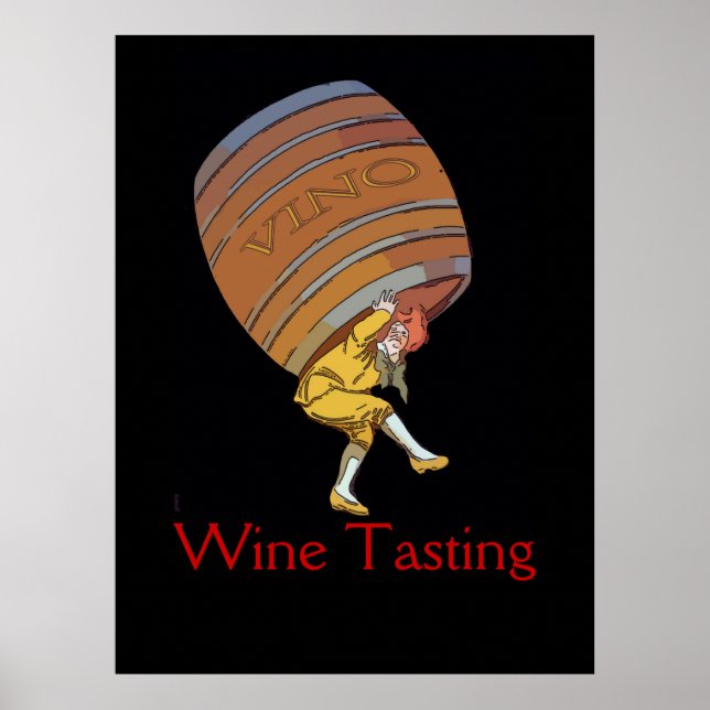 Redigera Vino Vin Barrel Poster (Framsidan)