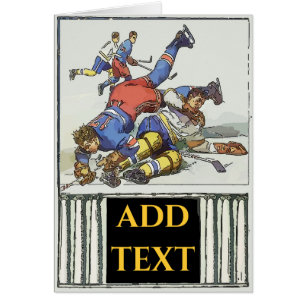 Redigera vintage Hockey Game-text Hälsningskort