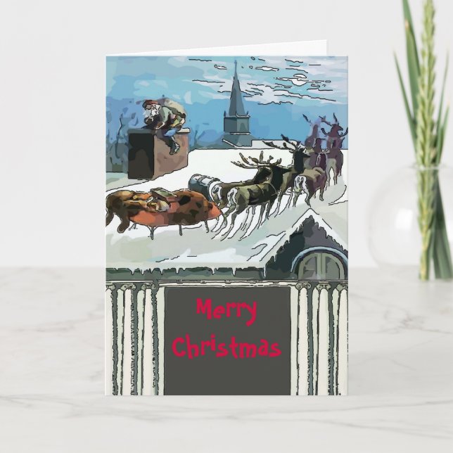 Redigera vintage jultomte helgkort (Framsida)