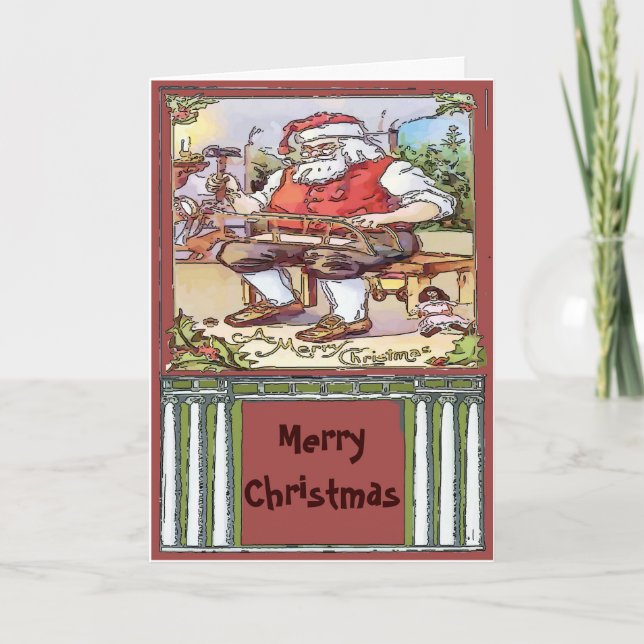 Redigera vintage jultomte helgkort (Framsida)