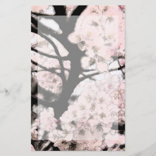 Redigerad mall för Cherry-Blommar Brevpapper