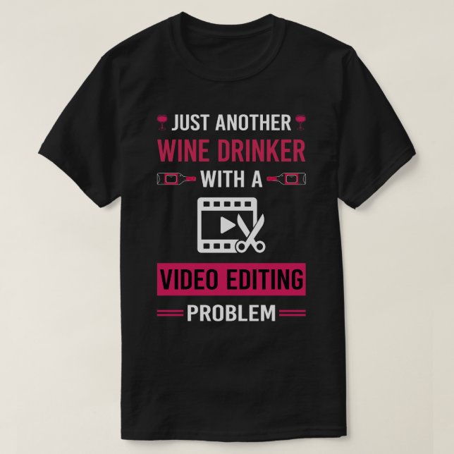 Redigerare för videoredigering i Vin Drinker T Shirt (Design framsida)