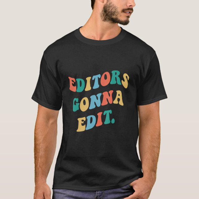 Redigerare kommer att redigera Retro Groovy Writer T Shirt (Framsida)