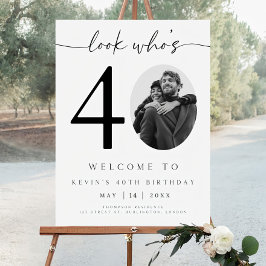 Redigerbar 40-dagars välkomstskylt, se vem som är