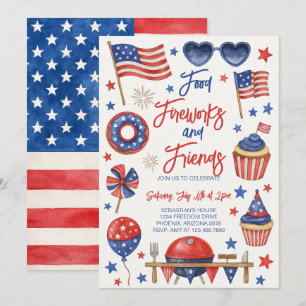 Redigerbar 4:e juli-BQ-inbjudan Inbjudningar