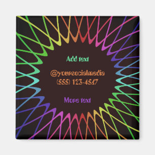 Redigerbar 70-tals Retro Hippie Psykedelisk Magnet