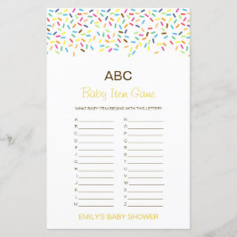 Redigerbar Alfabet Babypresent Babyshowerlek