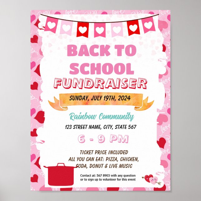 Redigerbar Alla hjärtans potturflugator Poster (Framsidan)